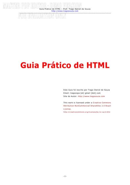 Guia De ReferÊncia RÁpida Código Html Pdf