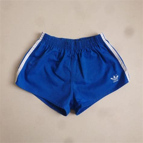 Vintage Adidas Running Shorts 80s Blue Adidas Shorts Three Stripe