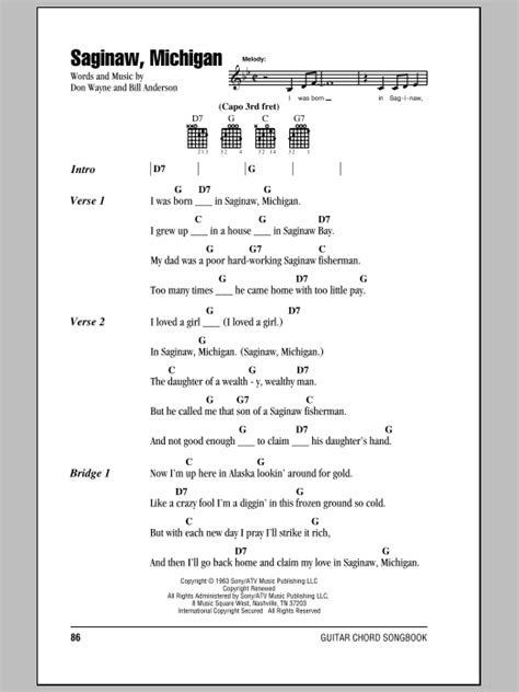 Saginaw, Michigan by Lefty Frizzell - Guitar Chords/Lyrics - Guitar ...