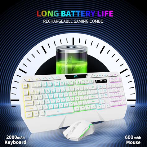 Wireless Keyboard and Mouse Combo - RGB Backlit Rechargeable Wireless ...