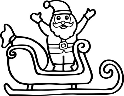 Santa Claus Sleigh Coloring Page 02 Free Santa Claus Sleigh Coloring ...