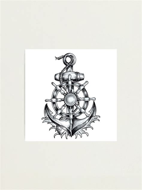 "Anchor and wheel tattoo design. Anchor and ship wheel tattoo design ...