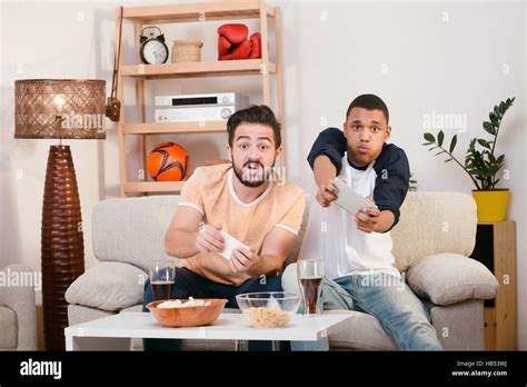 Happy Friends Playing Computer Games Stock Photo Alamy