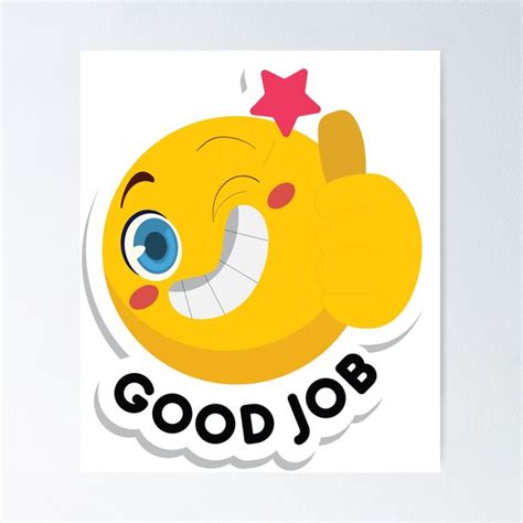 "Good Job Emoji Sticker Cute" Poster for Sale by dangngocthuc992 ...