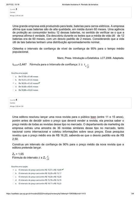 Estat Stica Aplicada A Gest O Semestre Atividade Avaliativa