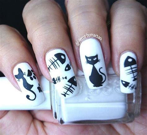 Cute Halloween Themed Cat Nail Art Designs Ideas Trends