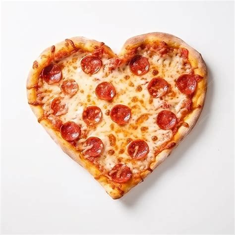 Premium Ai Image Heart Shaped Pizza For Valentines Day On Slate On