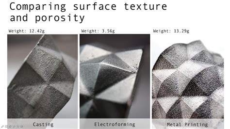 Comparison In Casting Electroforming And Metal Printing With Platinum