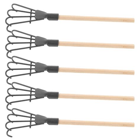 Qumonin 5Pcs Miniature Rakes Crafts Smooth Rake Landscape Smoothing Rake Sand Rake for Zen ...