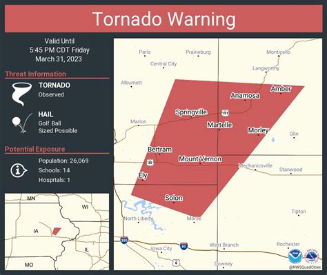 Nws Tornado On Twitter Tornado Warning Including Anamosa Ia Mount