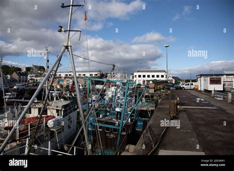 Colourful Fishing Boats Mallaig Harbour Lochaber Scotland Stock