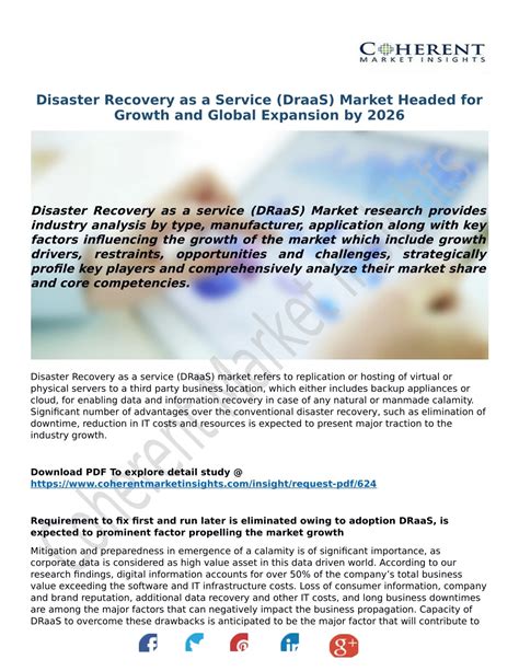 Ppt Disaster Recovery As A Service Draas Market Headed For Growth