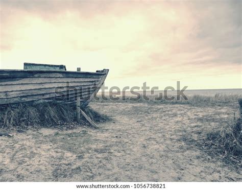 Abandoned Wrecked Boat Stuck Sand Old Stock Photo Shutterstock