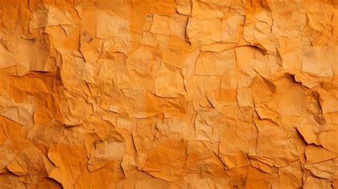 Texture Of Recycled Cardboard With Torn Orange Paper Background