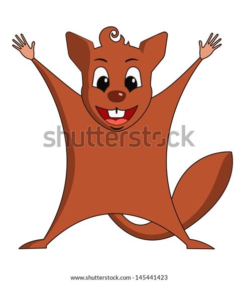 Fun Zoo Illustration Cute Flying Squirrel Stock Illustration 145441423