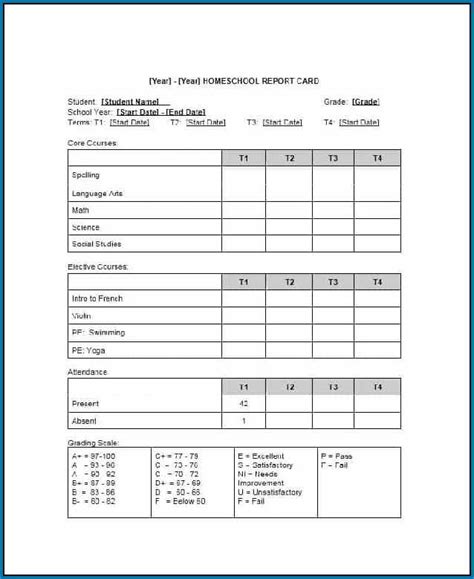 College Report Card Template 7 Professional Templates