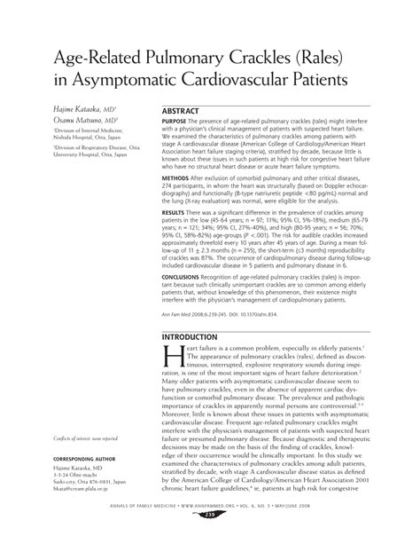 (PDF) Age-Related Pulmonary Crackles (Rales) in Asymptomatic ...