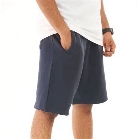 Solid Regular Fit Navy Blue Men Cotton Shorts At Rs Piece In