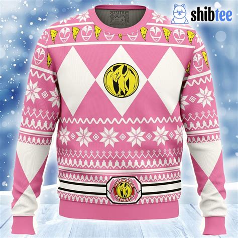 Mighty Morphin Pink Ranger Power Rangers Ugly Christmas Sweater