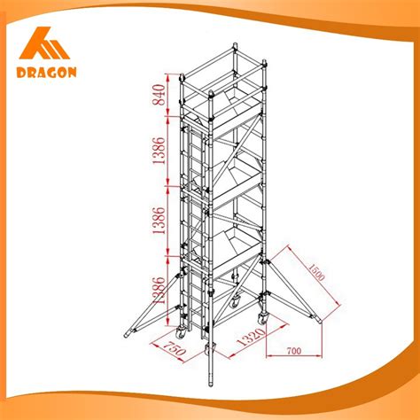 Dragonstage Aluminum Single Width Climb Ladder Scaffolding Using Indoor