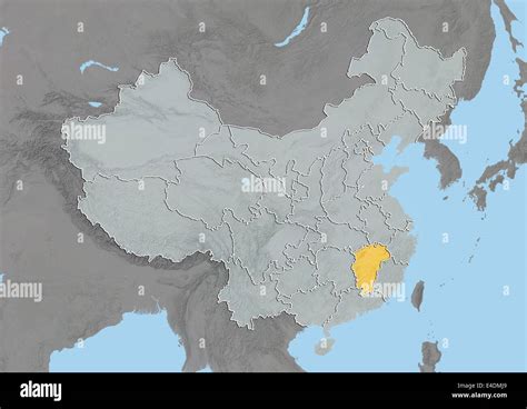 Province of Jiangxi, China, Relief Map Stock Photo - Alamy