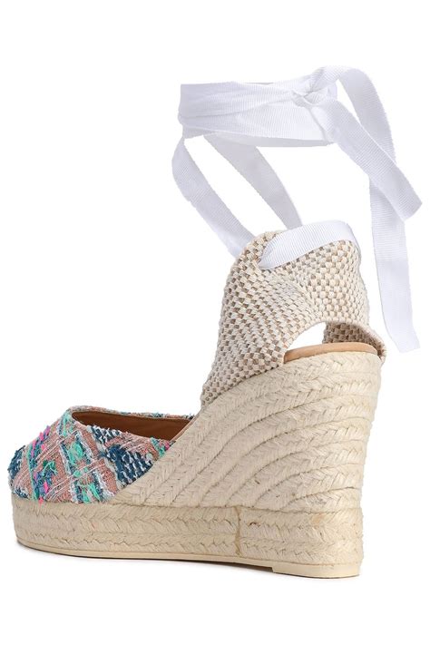 ManebÍ Metallic Tweed Wedge Espadrilles The Outnet