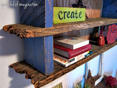 DIY Rustic Wood Shelf - Spoonful of Imagination