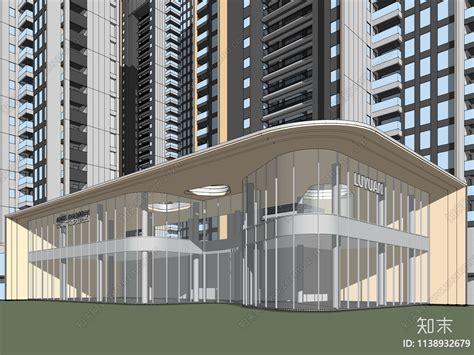 现代售楼处建筑su模型下载【id1138932679】知末su模型网