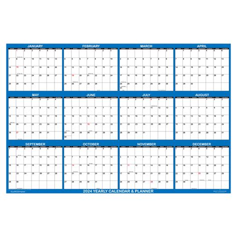 Wall Calendar Jumbo X Horizontal Swiftglimpse Navy