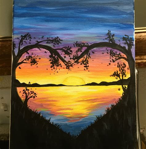 Sunset Painting Canvas Art Painting Abstract Love Canvas Painting