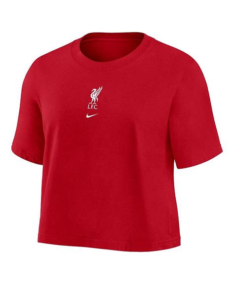 Nike Womens Red Liverpool Crest Cropped T Shirt Macys