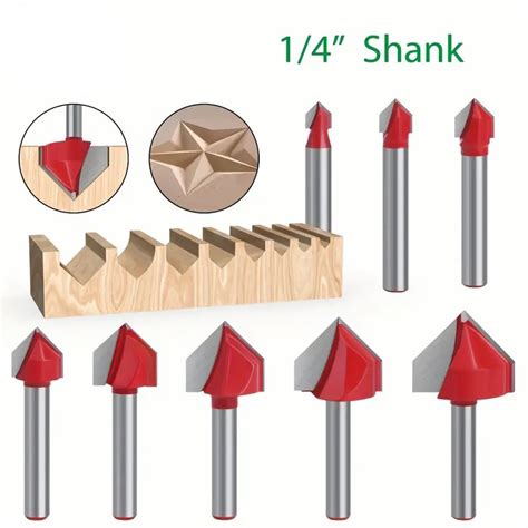 Premium 90° V Type Grooving Cutter Router Bit Set Precision 6mm Grooving Tools With Secure 1 4