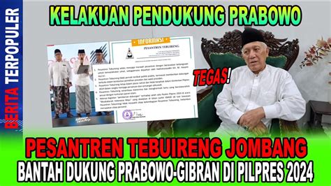 Tegas Pesantren Tebuireng Jombang Bantah Dukung Prabowo Gibran