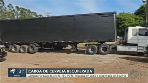 Polícia recupera carga de cerveja roubada avaliada em R 150 mil em