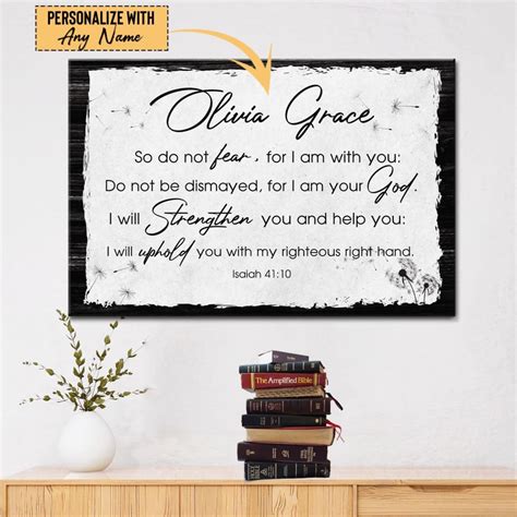 Isaiah 4110 Wall Art Fear Not For I Am With You Sign Wall Art Canvas