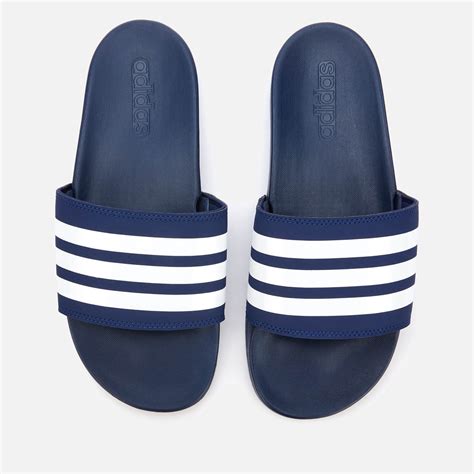 Adidas Mens Adilette Comfort Slide Sandals Dark Blue