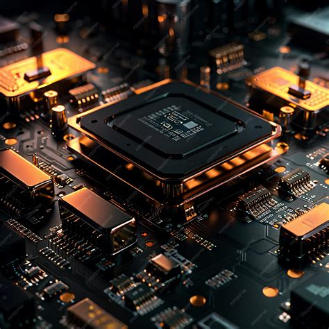 Premium AI Image | a close up of a computer motherboard with many ...