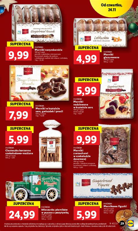 Lidl 24 11 2022 Gazetka pierniki w puszcze z pozytywką ciastka korzenne