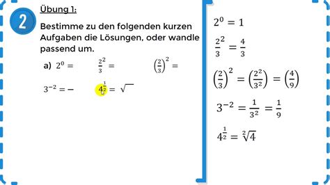 Überblick Potenzen Wurzeln Übung 1 YouTube