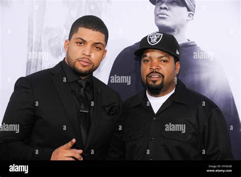 Ice Cube And His Son Oshea Jackson Jr Attend The Straight Outta Compton World Premiere At La