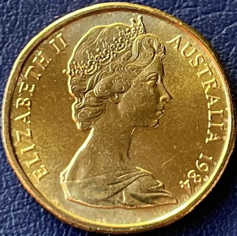 Australian Rare Dollar Uncirculated Coin Print Coloured Gold