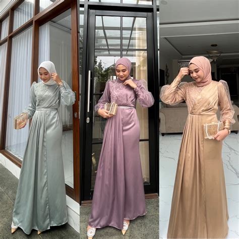 Jual Termurah SALWA DRESS TULLE MUTIARA MODEL GAMIS BROKAT TERBARU 2023