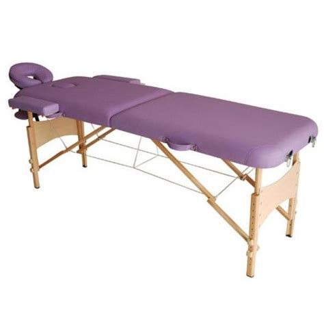 Homcom Portable Folding Massage Table 2 Sections Purple Uk