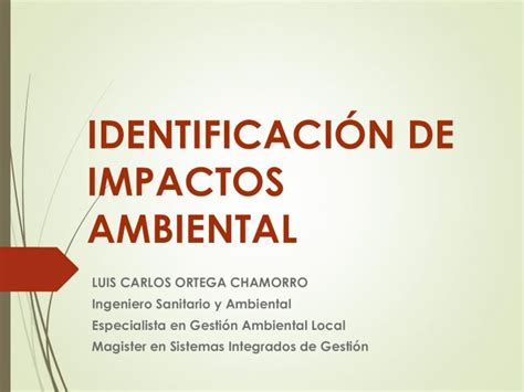 PDF Identificación Impactos Ambientales DOKUMEN TIPS