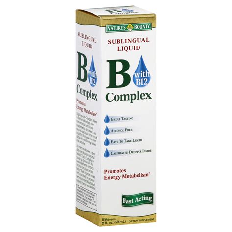 Natures Bounty B Complex With B12 Sublingual Liquid 59 Doses 2 Fl