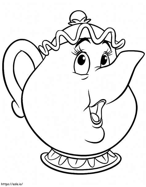 Cartoon Teapot Coloring Page