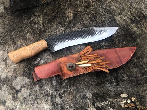 Hand Forged Frontier Bowie Knife Made From A Farriers Rasp Bowie