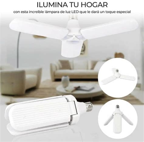 Foco Led W Tipo Ventilador Apertura Ajustable Luz Blanca Hazclic