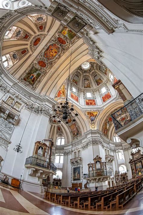 Interior of the Medieval Salzburg Cathedral, Salzburg, Austria ...