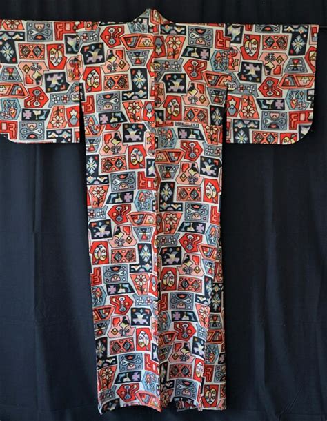 S Summer Meisen Vintage Silk Japanese Kimono Ab Gem